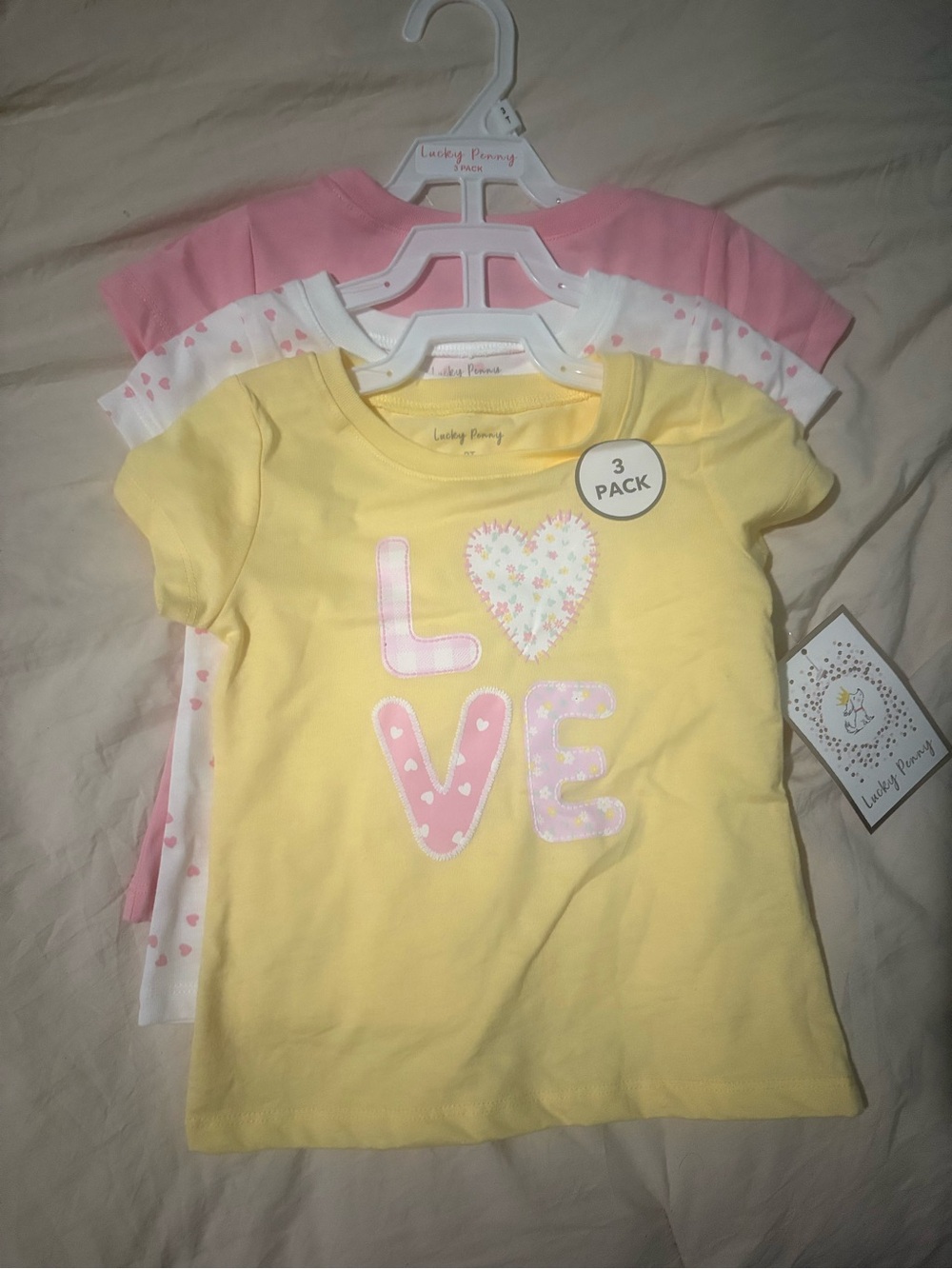 Lucky Brand Girls 3-Pack Tops - Yellow, Pink, White
